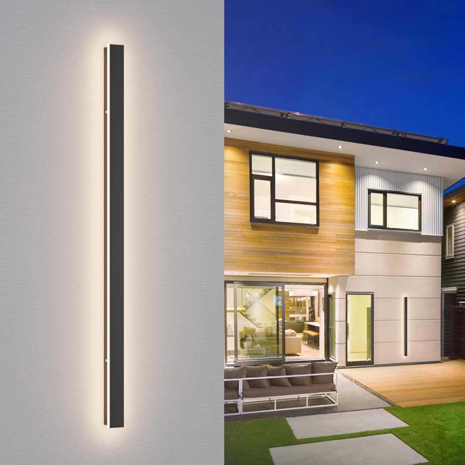 K-bright Lampada da Parete LED 35W 120cm, Nera - immagine 1