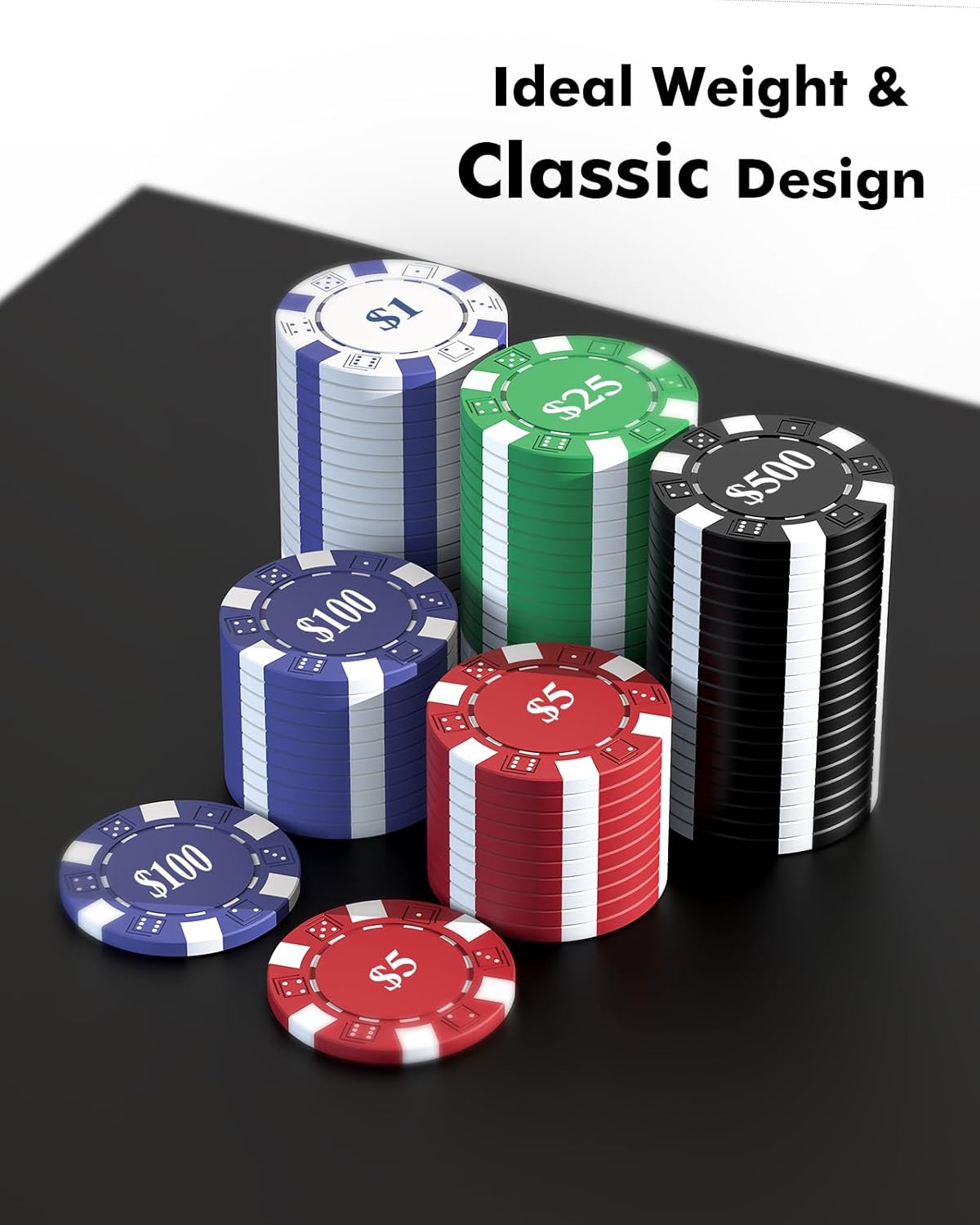 Poker Chips - Set 600 chip da casinò con numeri - immagine 3