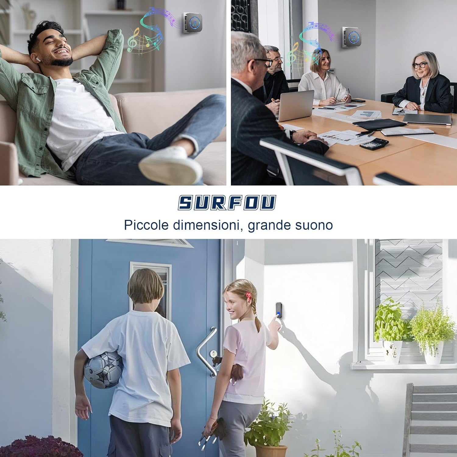 SURFOU Campanello Senza Fili da Esterno Interno 400m - immagine 6