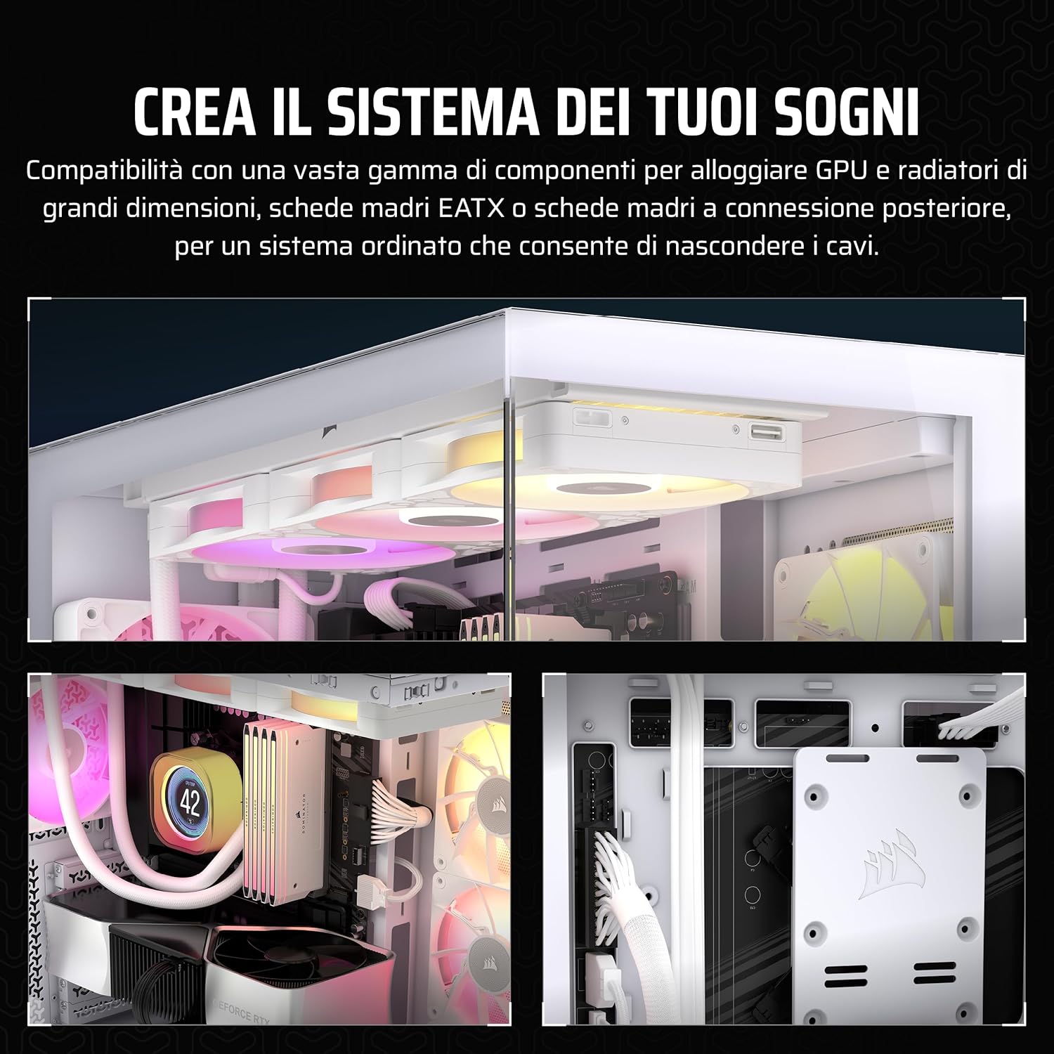 Corsair 3500X - Case PC Mid-Tower ATX, Bianco - immagine 4