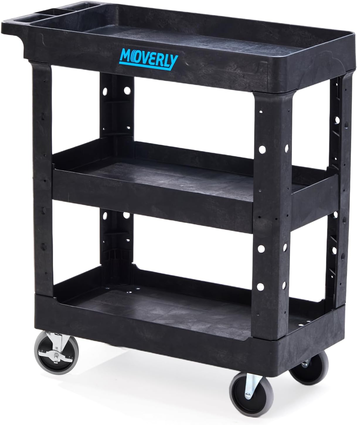 Carrello Arrotolabile a 3 Livelli, Nero - immagine 1