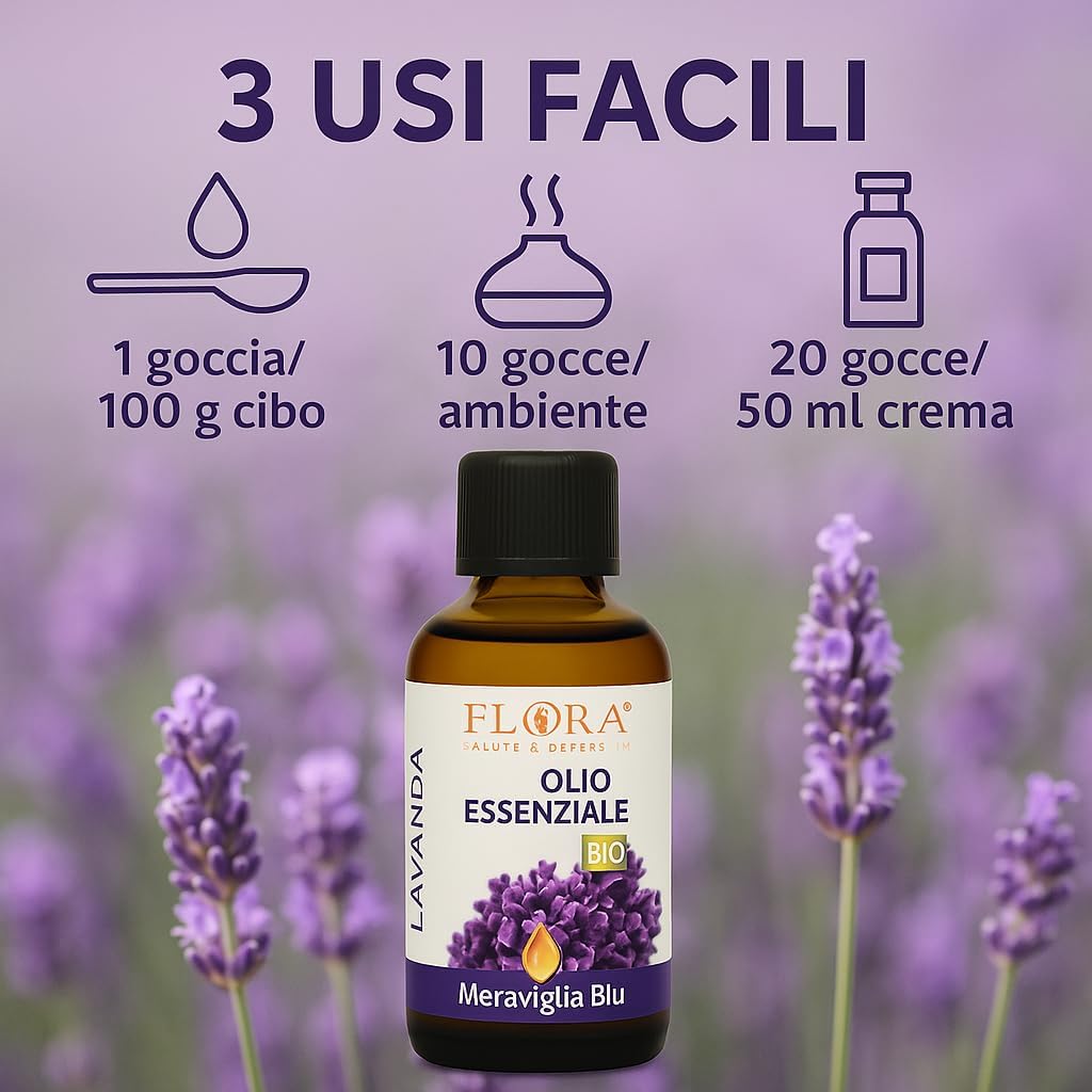 Flora Olio Essenziale Lavanda 100ml - 100% Puro BIO-CODEX - immagine 4