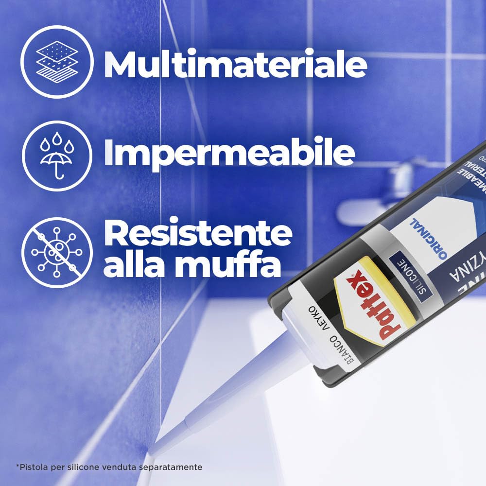 Pattex Bagni&Cucine Original Silicone Bianco 280ml - immagine 3
