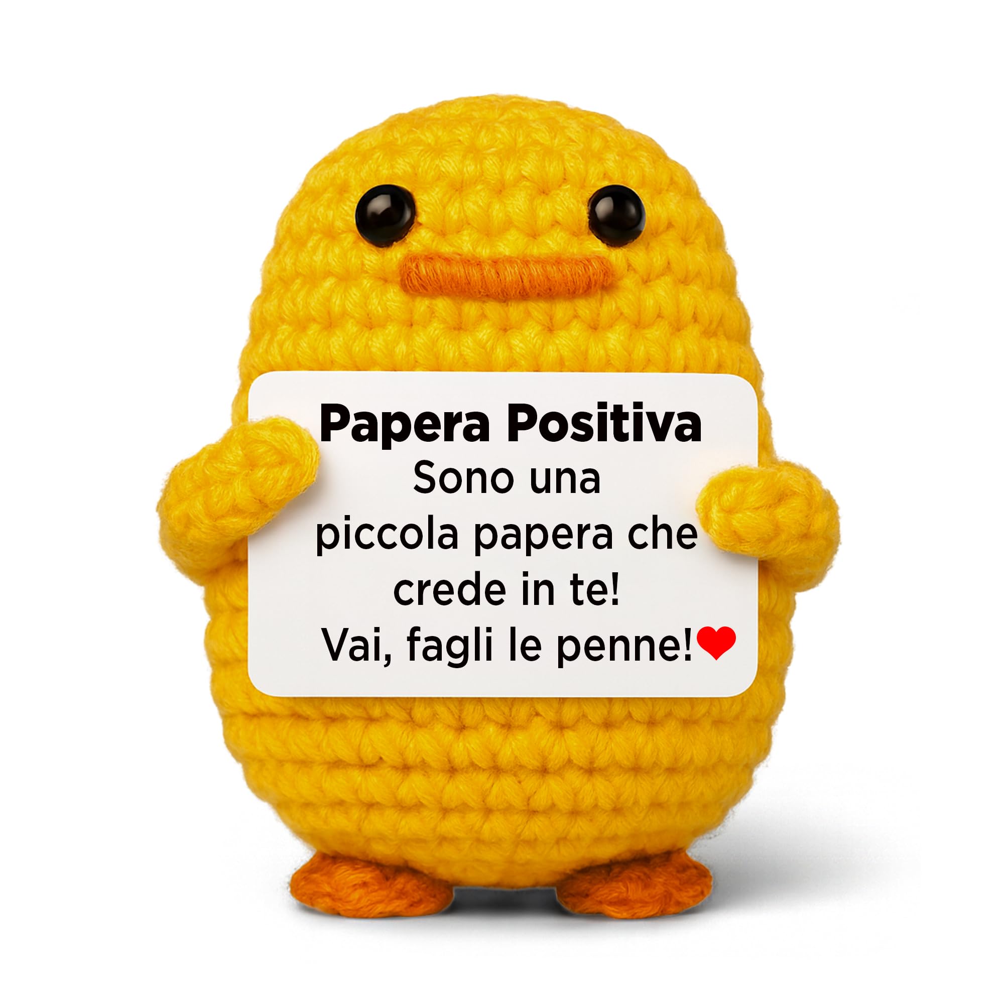 BigDaddy Papero Positivo - Peluche Papera Morbido 7,5 cm - Regalo Ragazza Creativo - Idee Regalo Donna Divertenti - Regali Personalizzati Unici - Perfetto per Amanti del (Papero)
