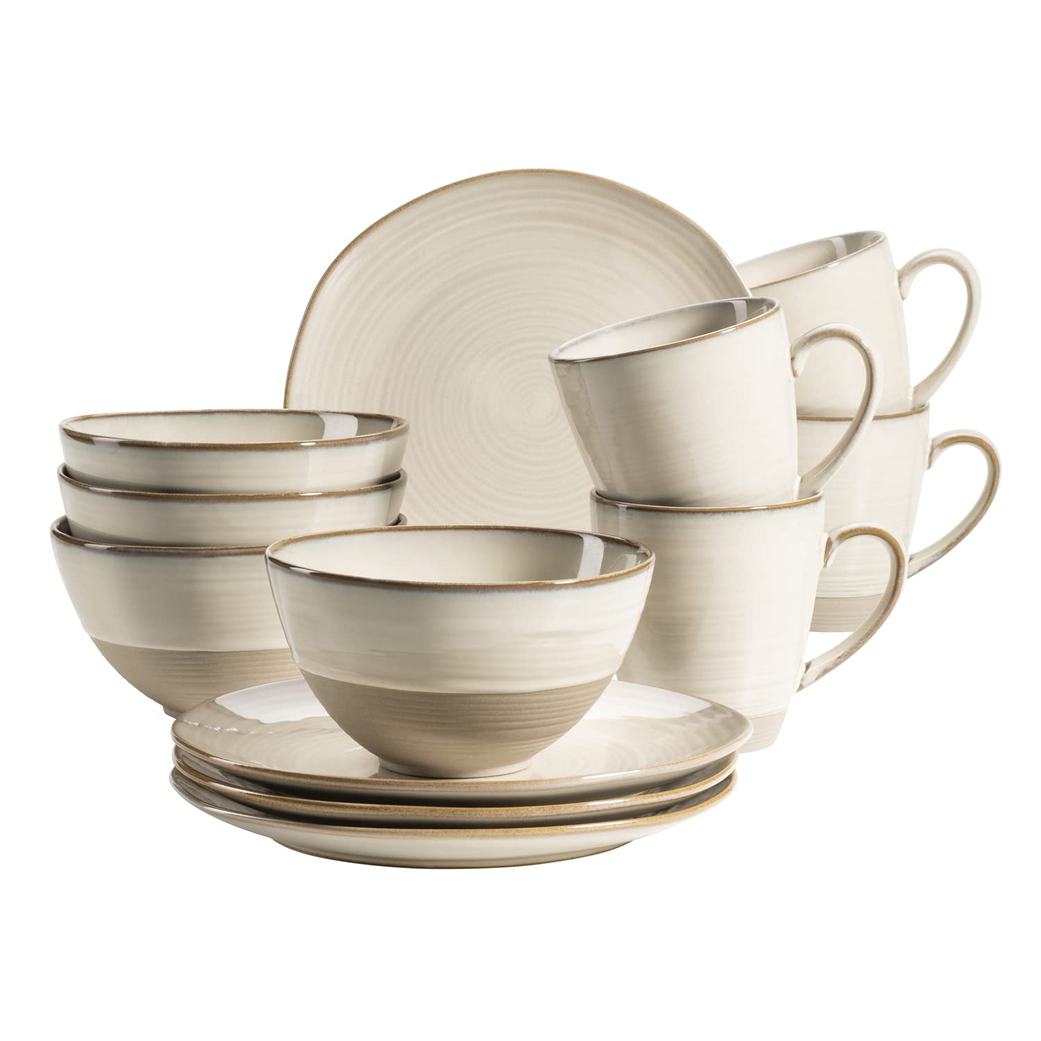 Mäser Nottingham Vintage - Set Stoviglie 12 Pezzi, Beige