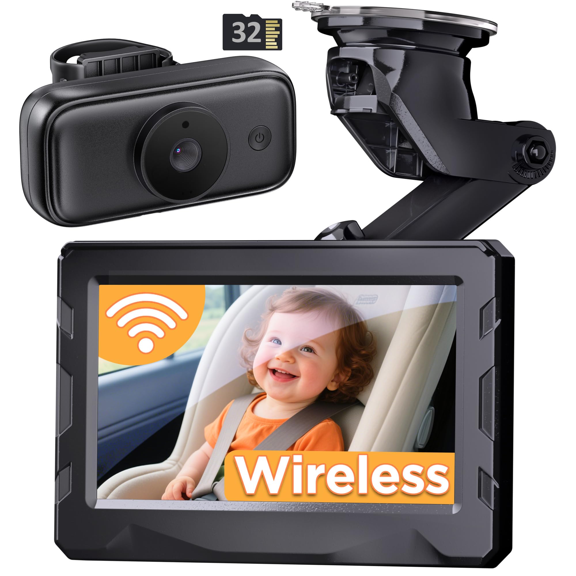 Fotocamera Auto Wireless HD 1080P Specchio Bambino