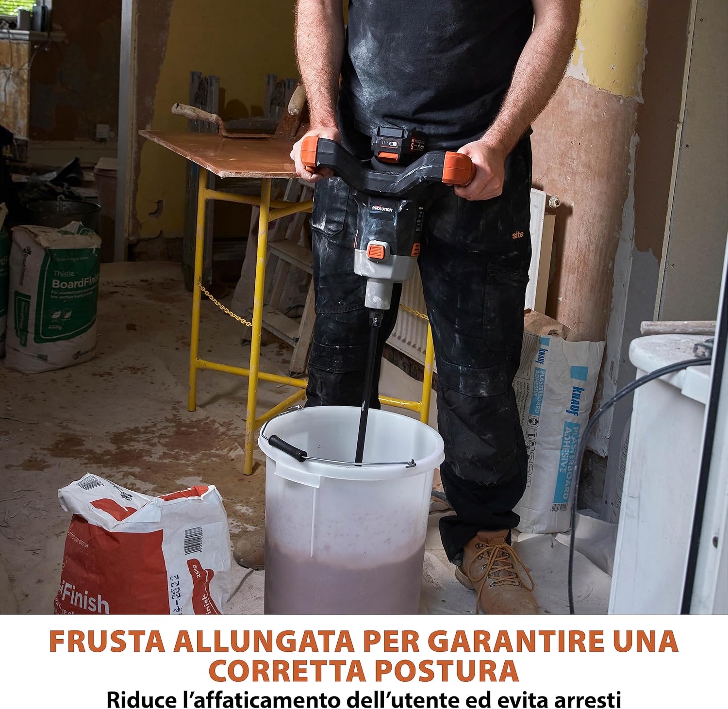 Evolution Power Tools R120MXR-LI Miscelatore a frusta cordless - immagine 3