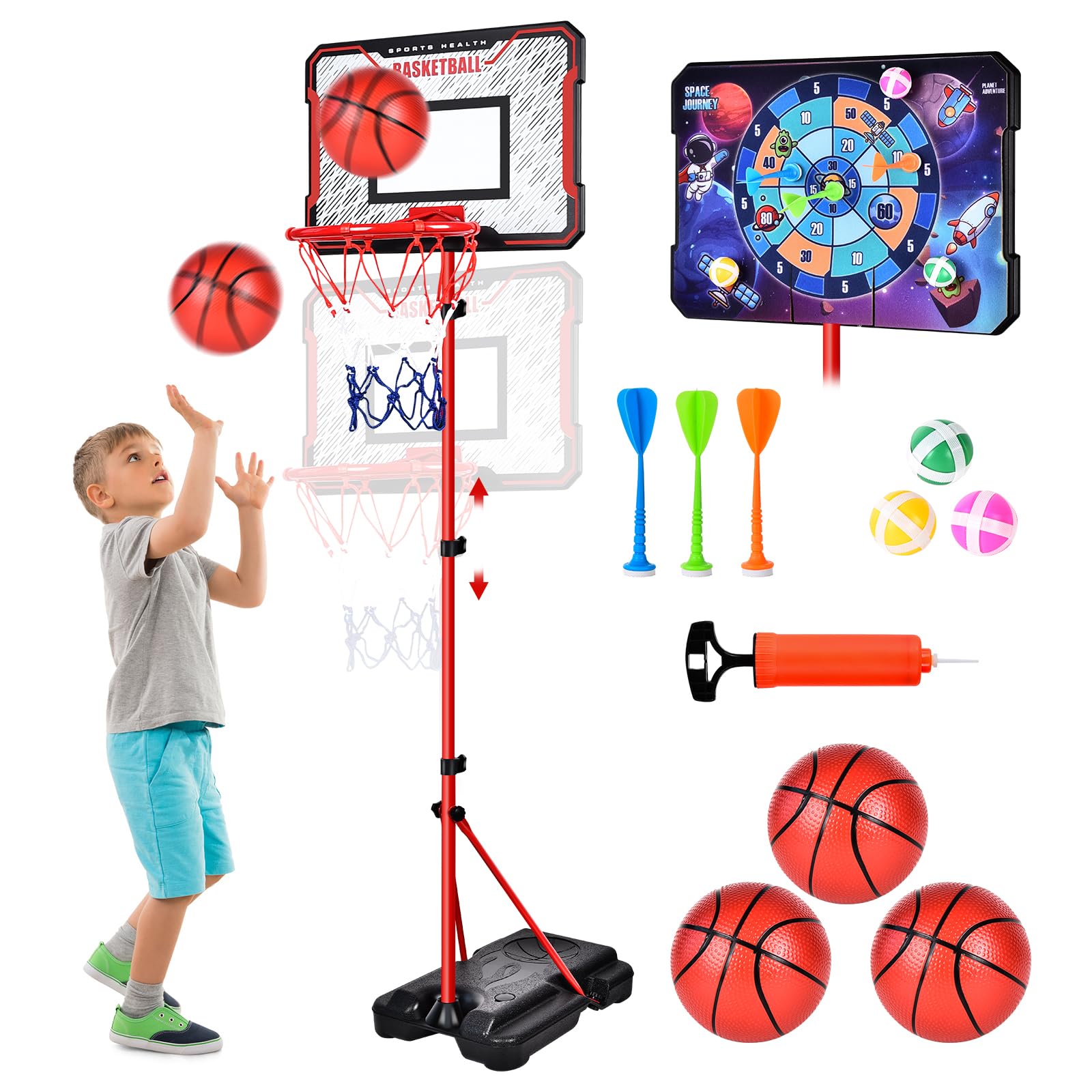 Herenear Canestro Basket Bambini 107-193cm