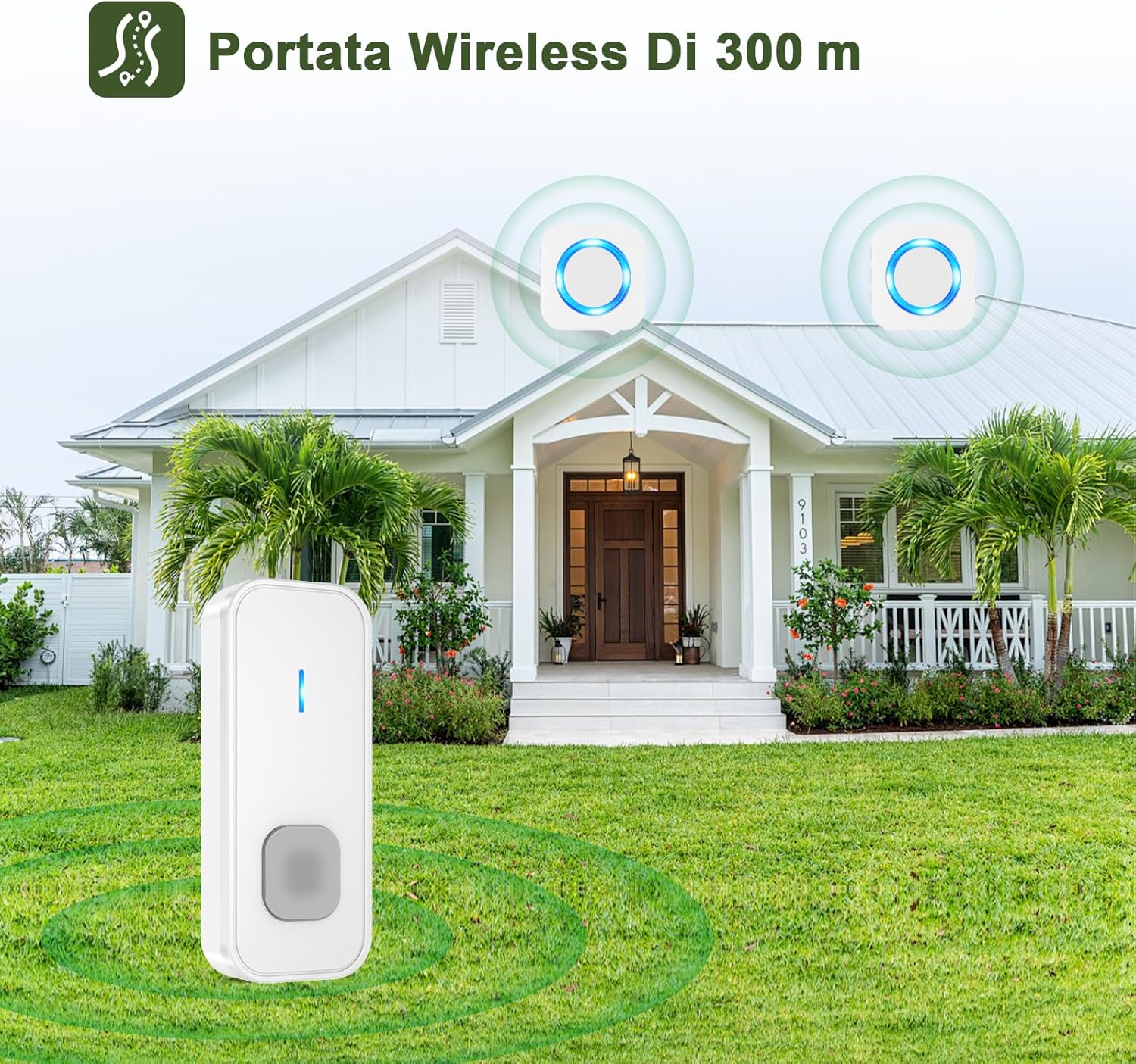 SURFOU Campanello Senza Fili Impermeabile per Esterni - immagine 2