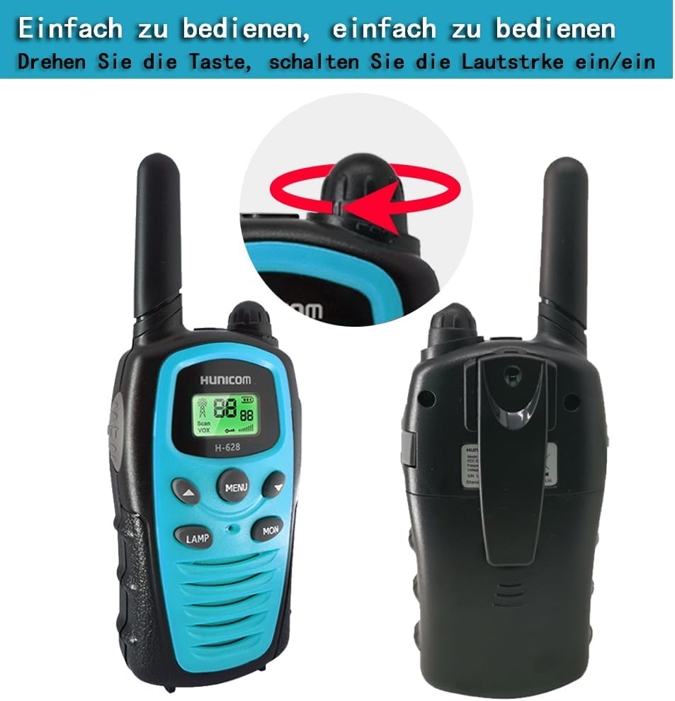 Walkie Talkie PMR con Vivavoce e Torcia, Blu - immagine 2