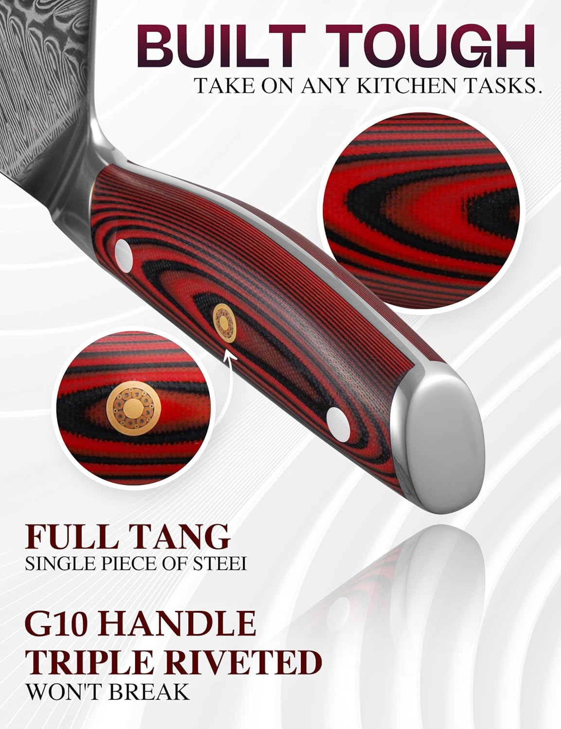 Wildmok Coltello Santoku Damasco 17.8cm Serie Song - immagine 4