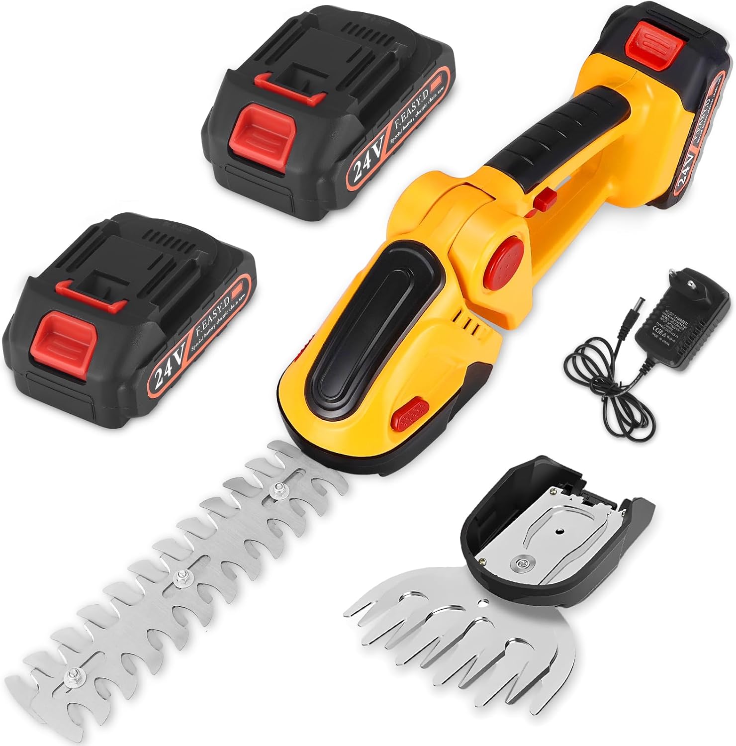 Tagliasiepi Elettrico a Batteria 24V con Accessori