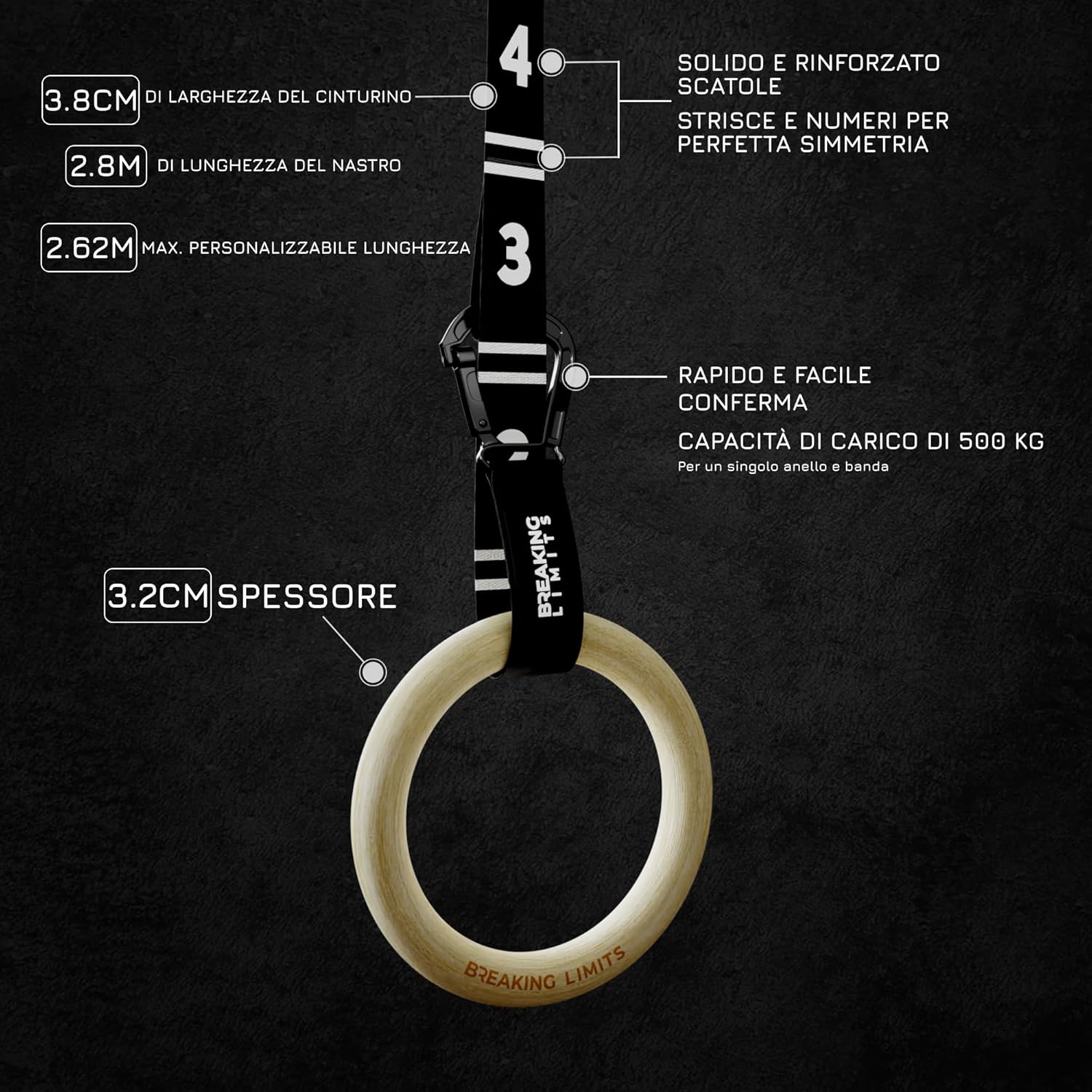 Breaking Limits Anelli Calisthenics - Anelli da Ginnastica - immagine 5