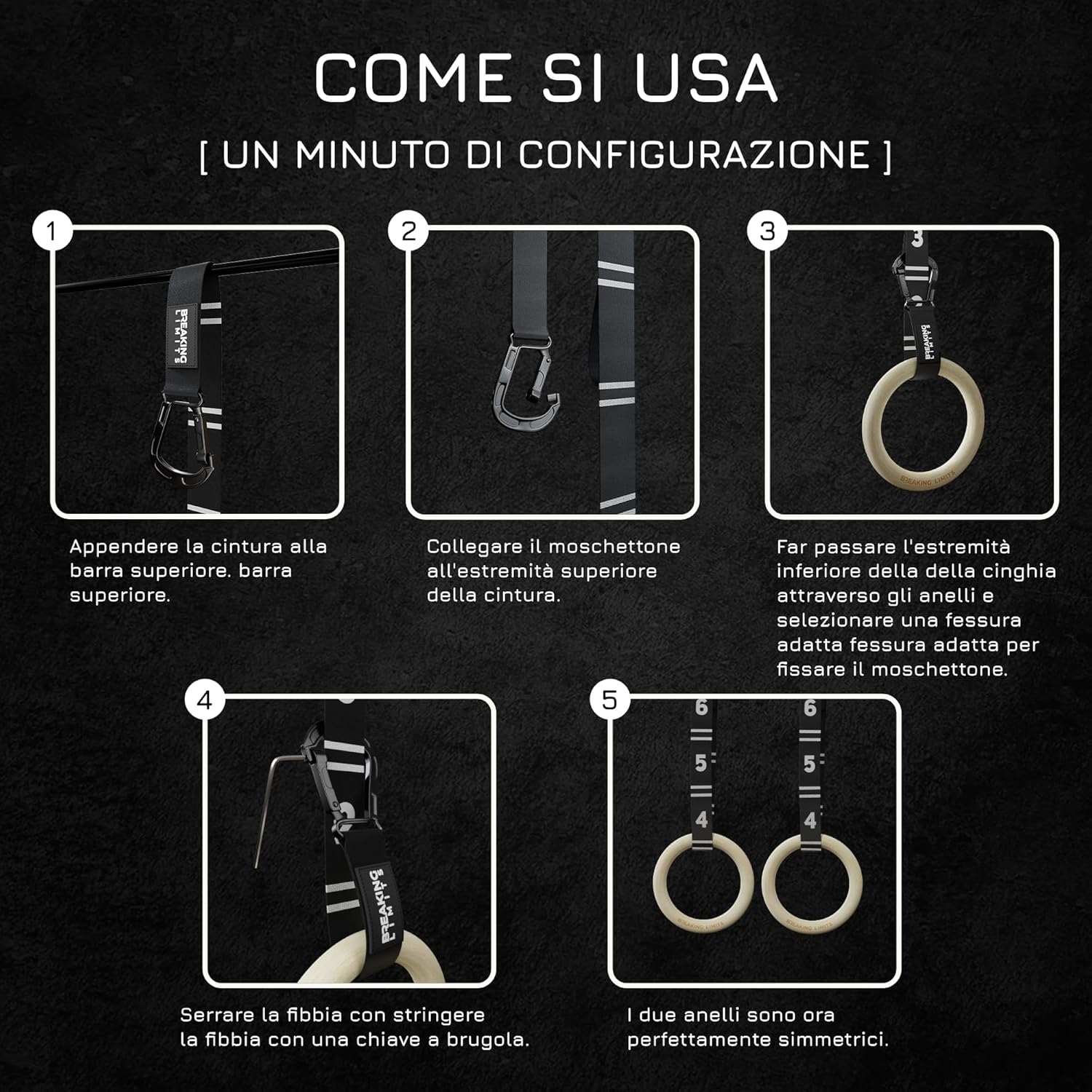 Breaking Limits Anelli Calisthenics - Anelli da Ginnastica - immagine 6