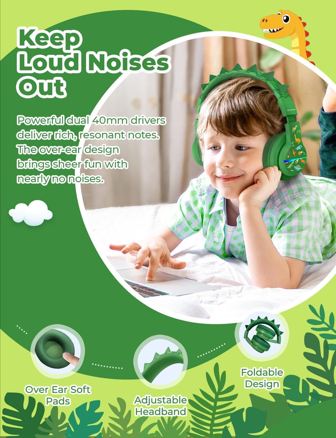 Iclever BTH12 - Cuffie Bluetooth Bambini 85h - immagine 6