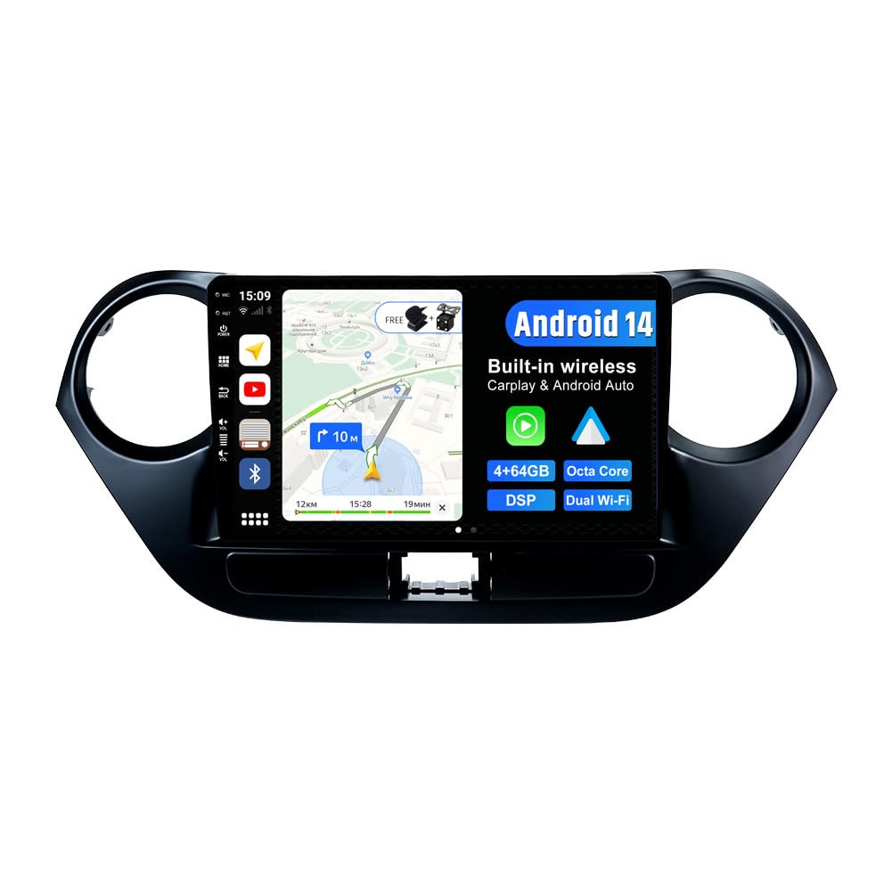 Bxliyer Android 14 IPS Autoradio 9" per Hyundai Grand I10
