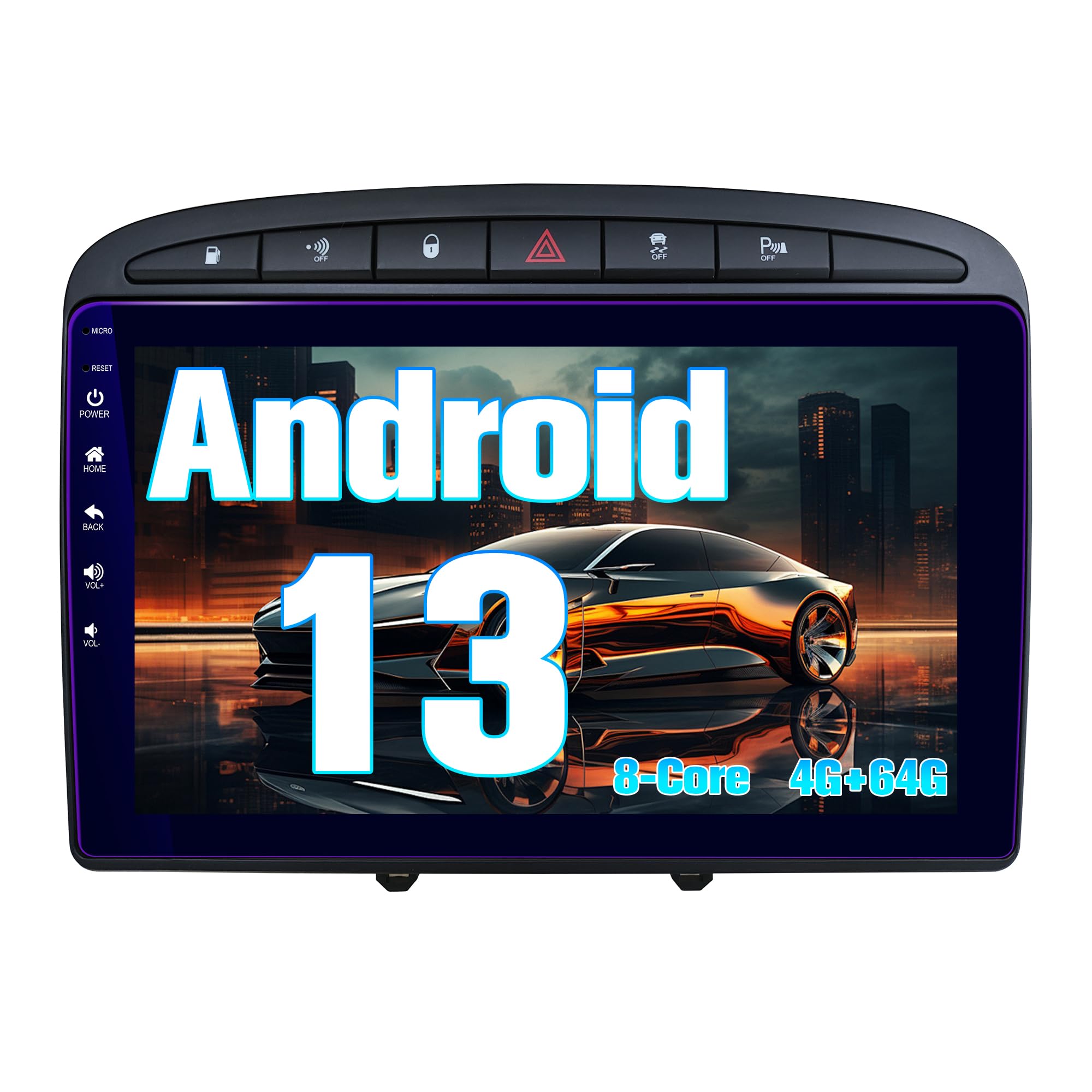 Ddkus Autoradio Android 13 per Peugeot 308/408 (2007-2015)