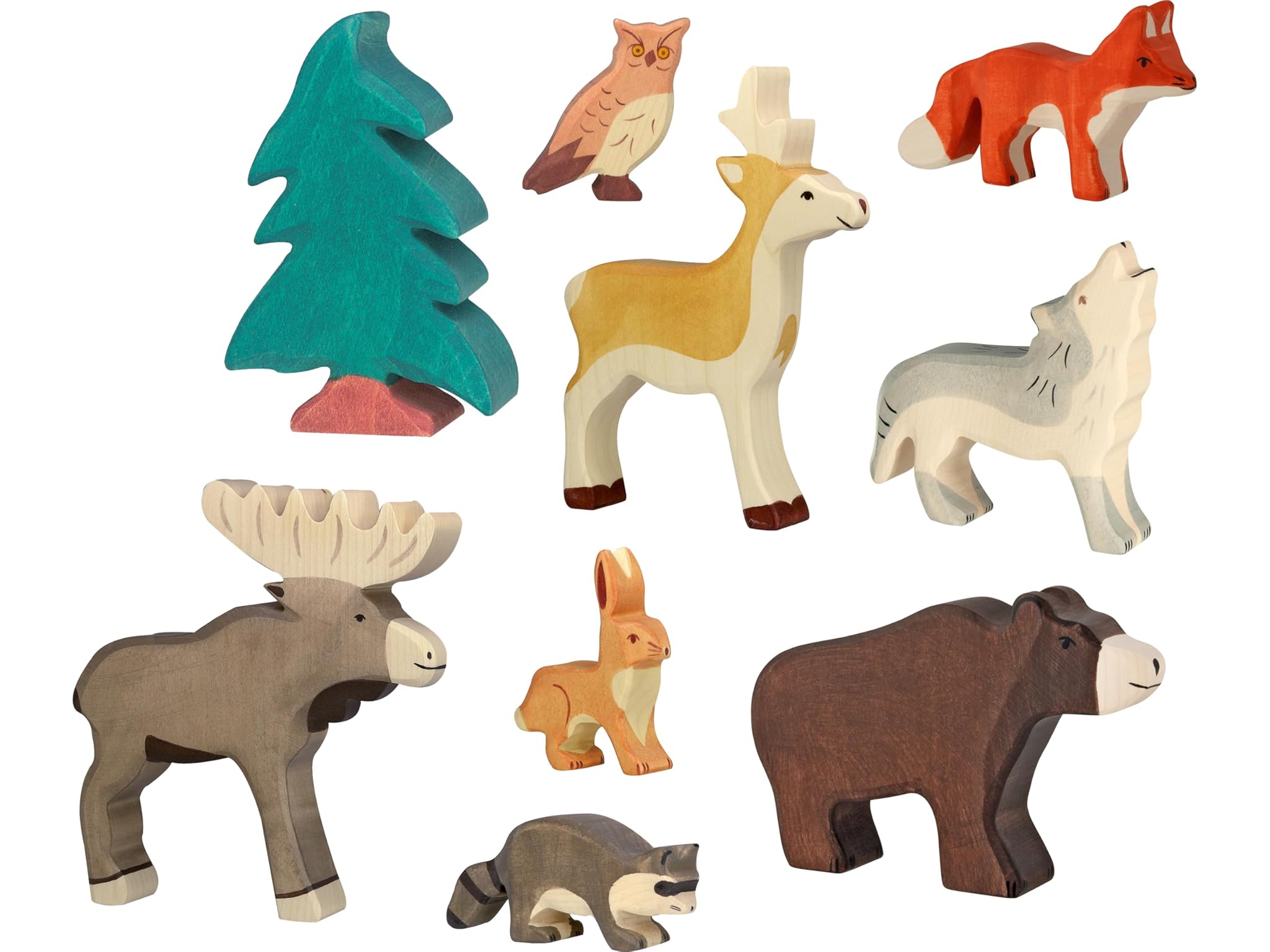 Holztiger 6617 - Set 9 Personaggi in Legno Dipinti a Mano