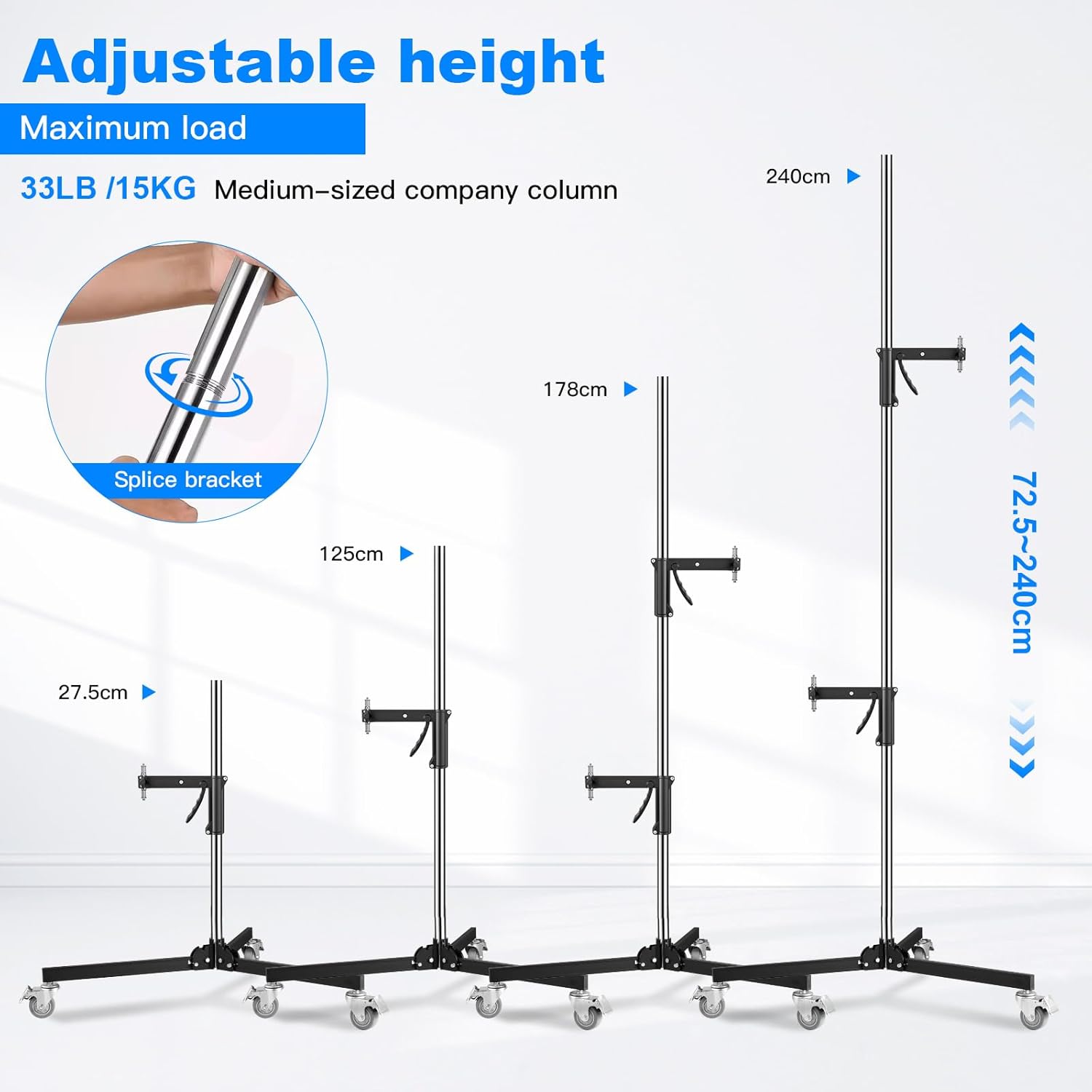 soonpho Metal Heavy Roll Stand Studio 240cm - immagine 3