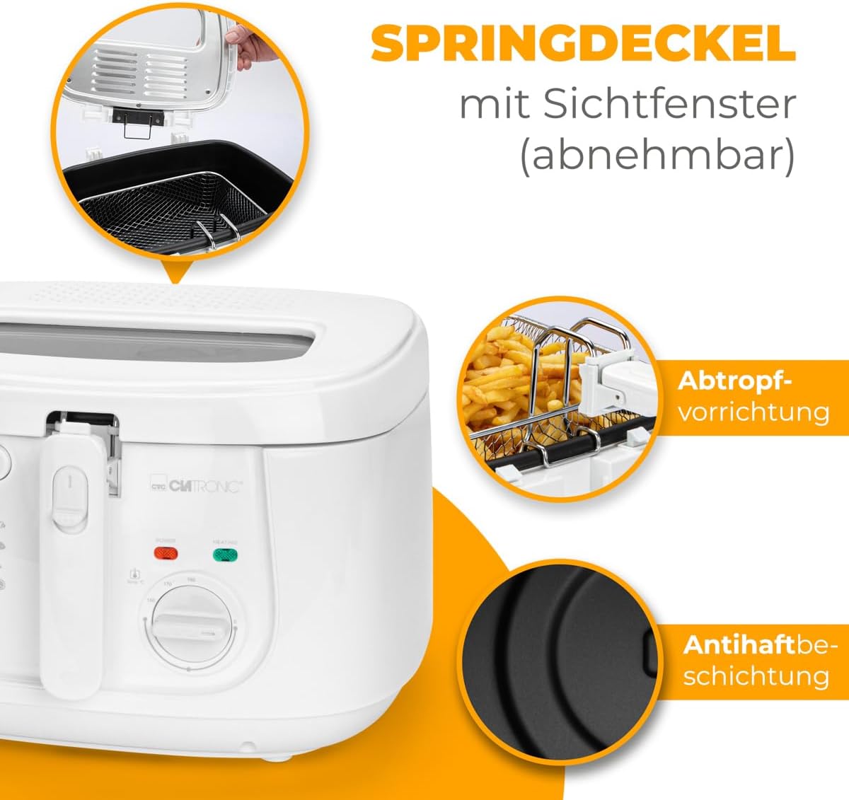 Clatronic Friggitrice con Grasso 2,5L - immagine 3