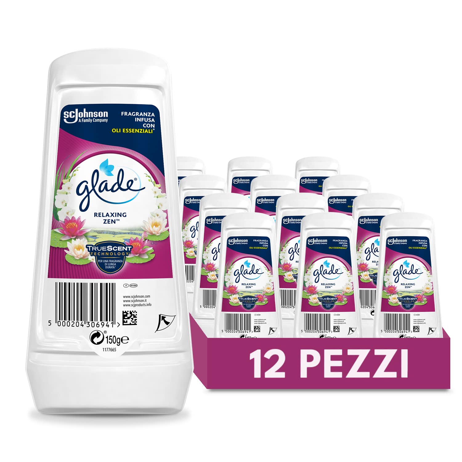 Glade Gel Assorbiodori Relaxing Zen - Scorta 12x150gr