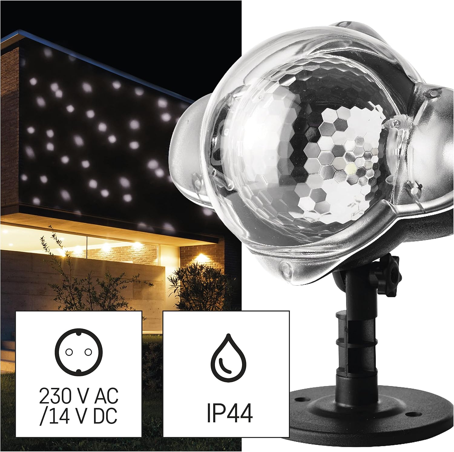 EMOS Proiettore LED Neve Volante IP44, Nero - immagine 3