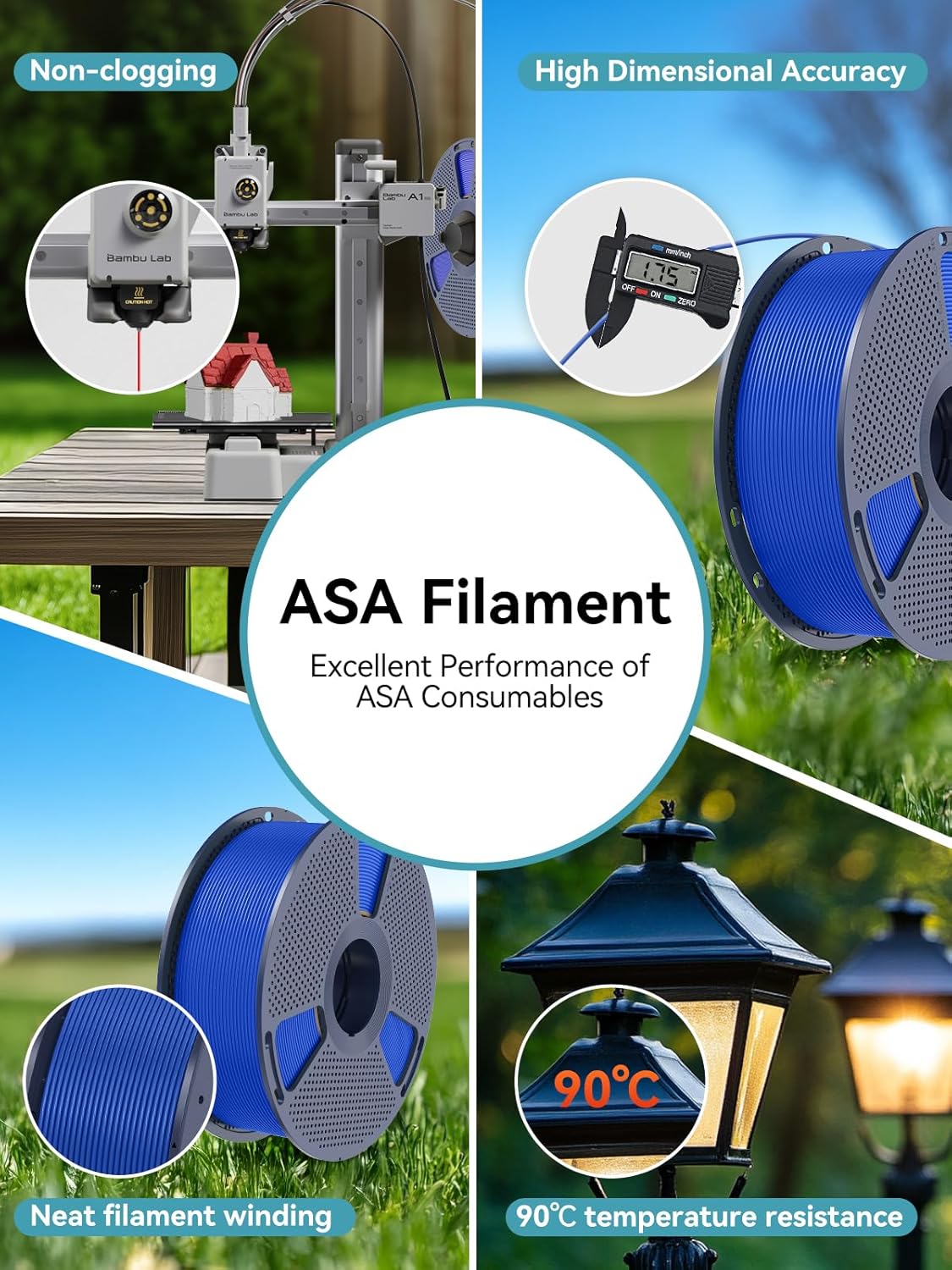 Sunlu Filamento ASA 1,75mm per Stampante 3D - 8 Rotoli - immagine 6