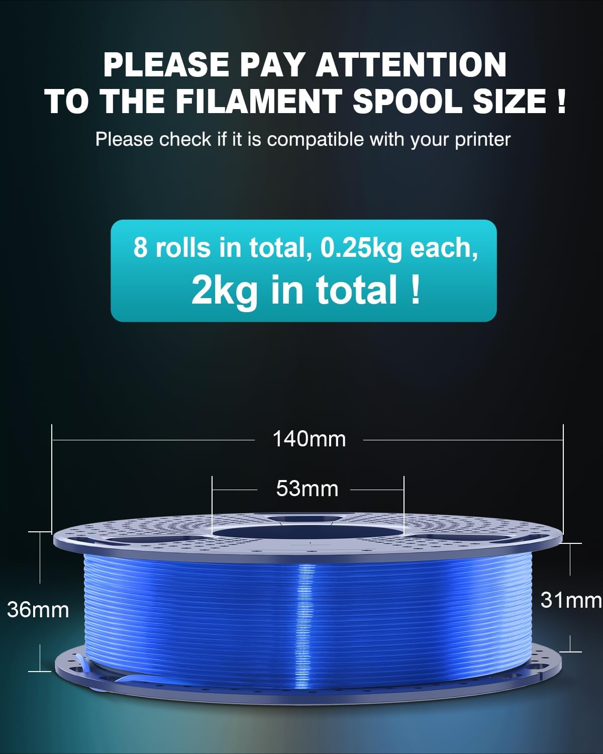 Sunlu Filamento ASA 1,75mm per Stampante 3D - 8 Rotoli - immagine 7