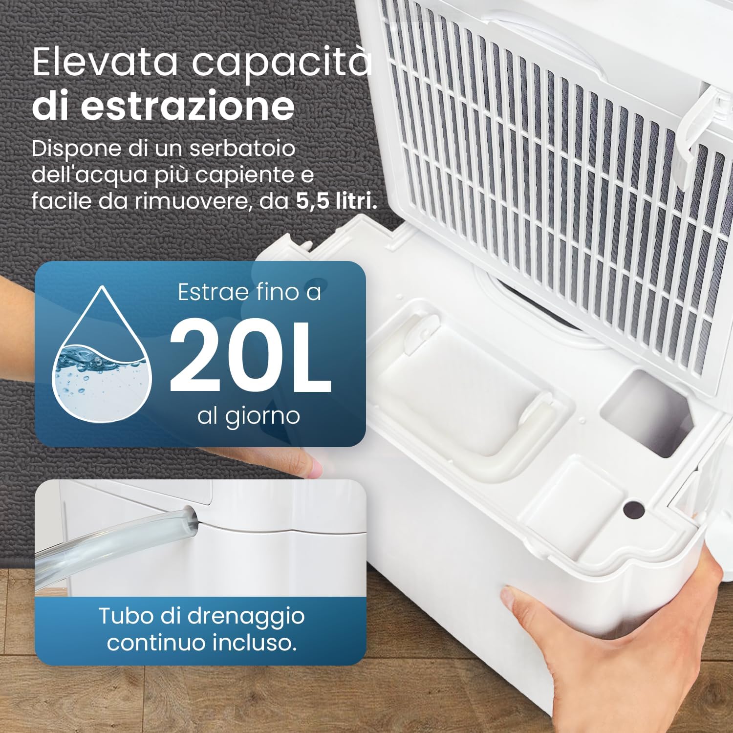 Pro Breeze Deumidificatore a Compressore 20L/giorno - immagine 3