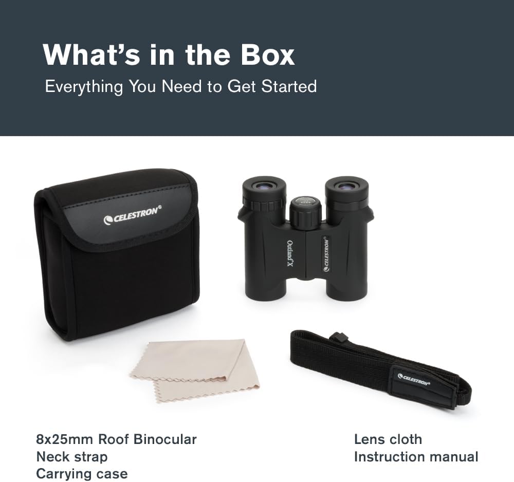 Celestron 71340 8x25 Outland X Binocolo, Nero - immagine 9