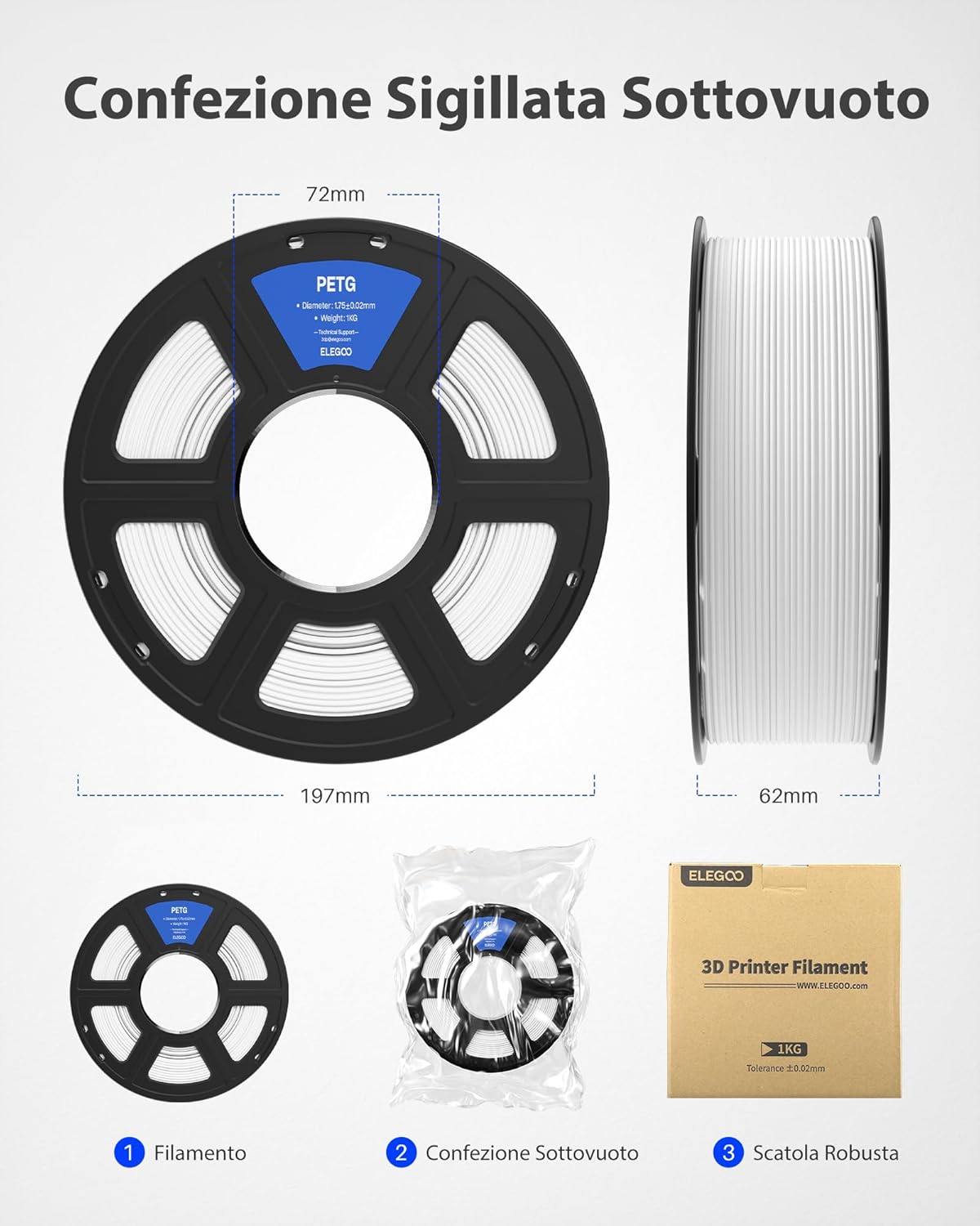 Elegoo PETG Filamento 1,75 mm 4KG per Stampante 3D - immagine 6