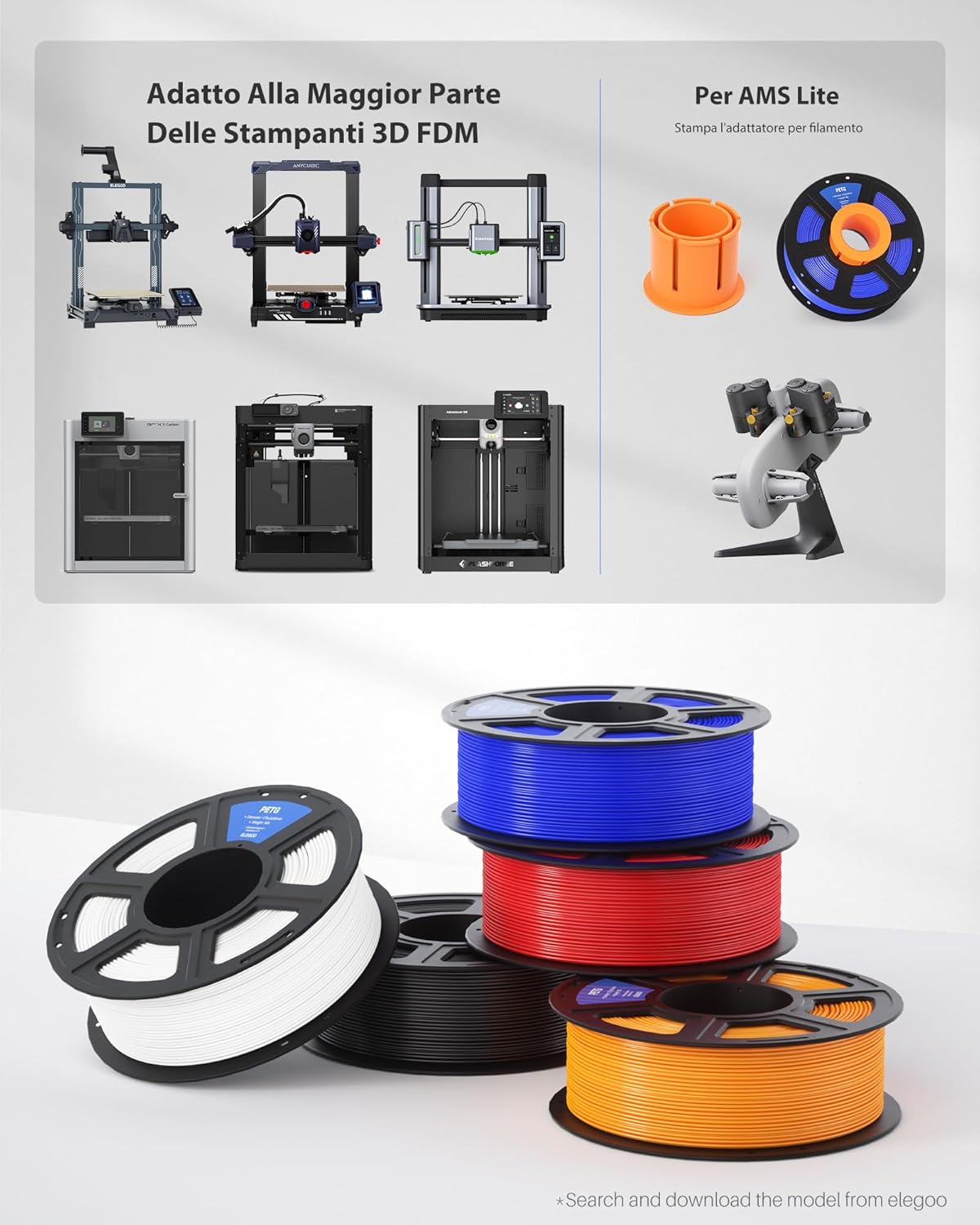 Elegoo PETG Filamento 1,75 mm 4KG per Stampante 3D - immagine 7