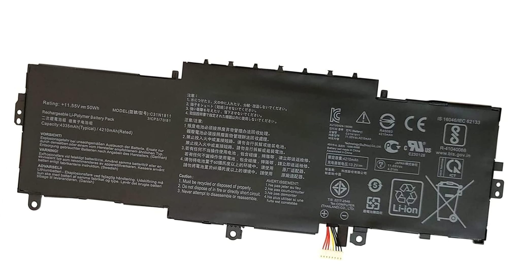 Askc C31N1811 Batteria Laptop per ASUS ZenBook 14 50Wh