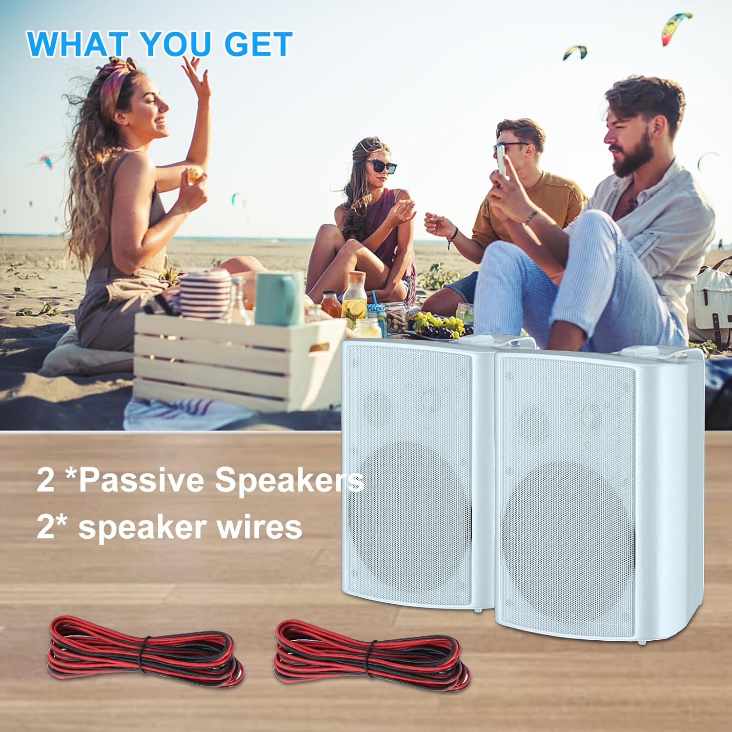 Herdio Diffusori da Esterno Impermeabili 400W 6.5'', Bianco - immagine 5