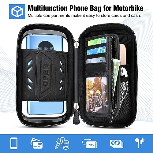 Waccet Porta Cellulare Moto Impermeabile - Nero - immagine 2