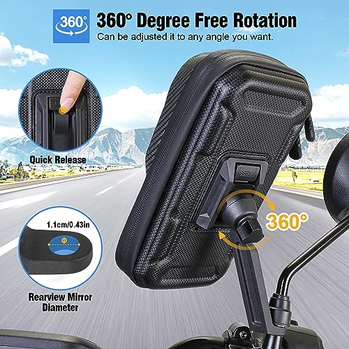 Waccet Porta Cellulare Moto Impermeabile - Nero - immagine 3