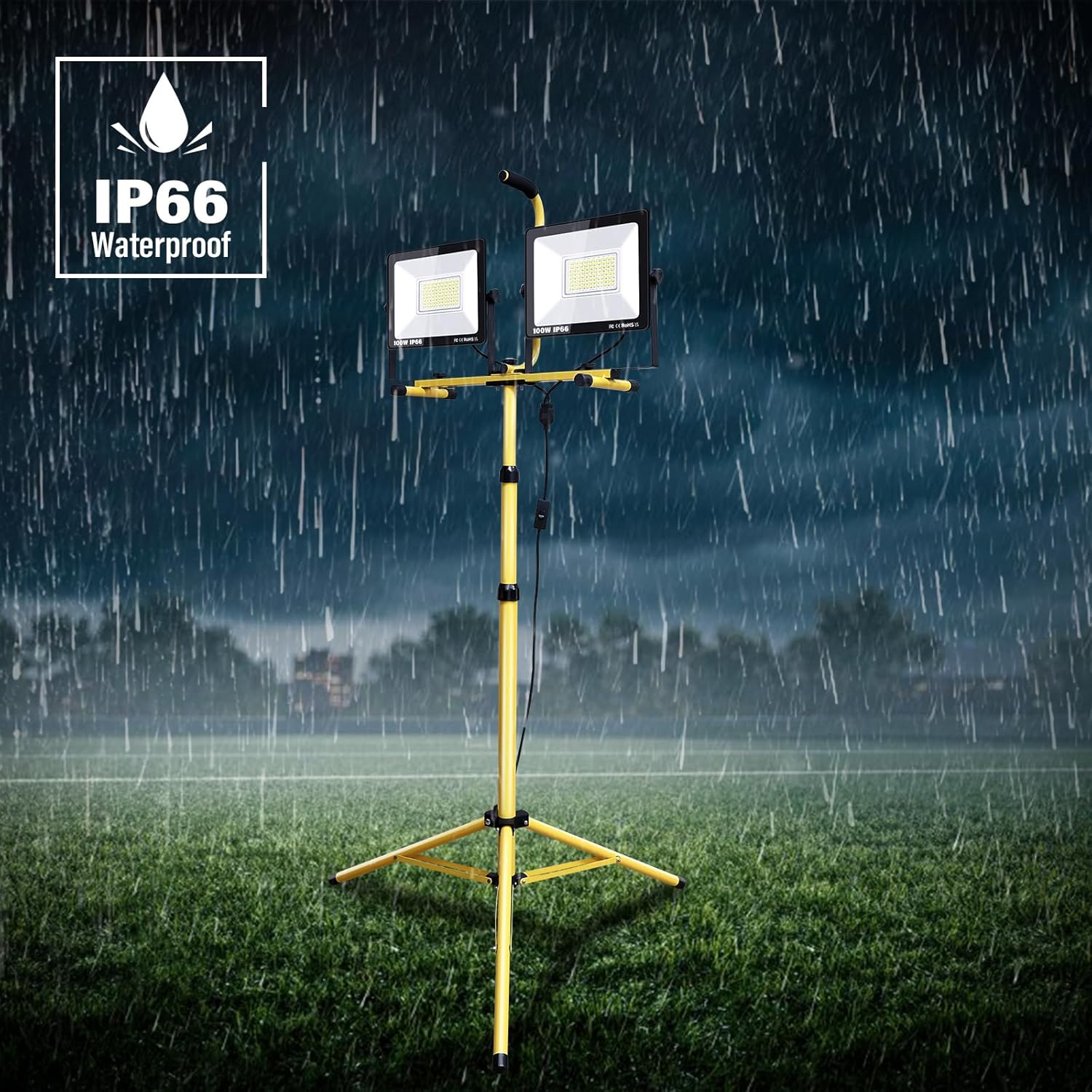 RIGIDON Faretto da Cantiere LED 200W 20000LM con treppiede - immagine 6