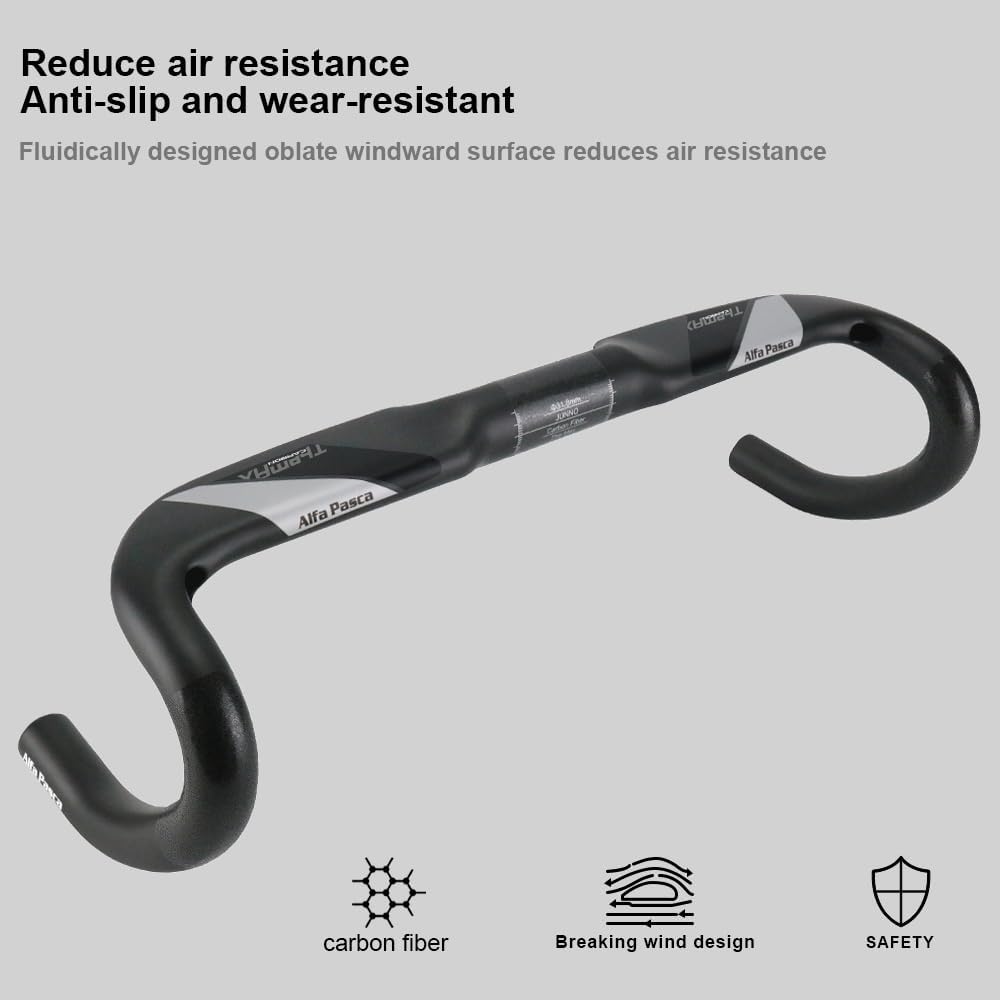 Alfa Pasca Manubrio Bici Corsa Carbonio 31.8*440mm - immagine 2