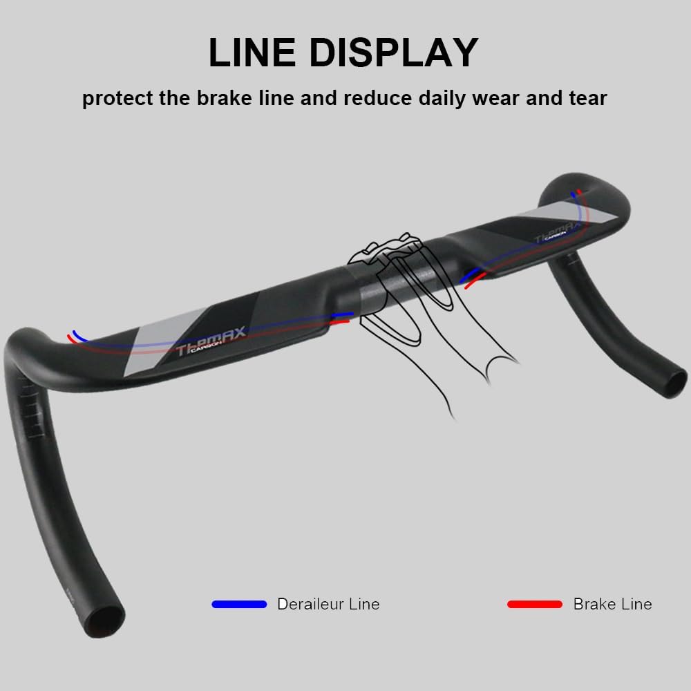 Alfa Pasca Manubrio Bici Corsa Carbonio 31.8*440mm - immagine 4