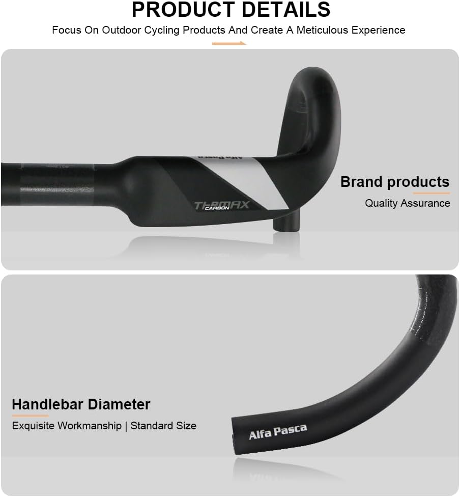 Alfa Pasca Manubrio Bici Corsa Carbonio 31.8*440mm - immagine 5