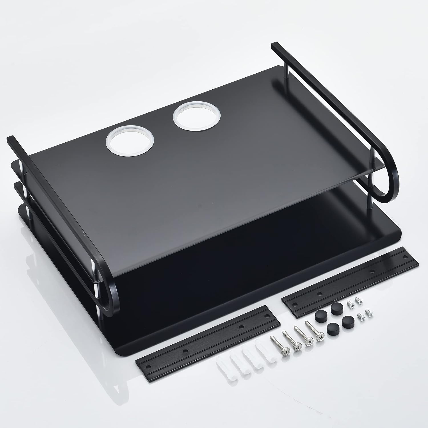 Hnvner Supporto per Router Rack a Parete, 2 Ripiani Grande | Velz
