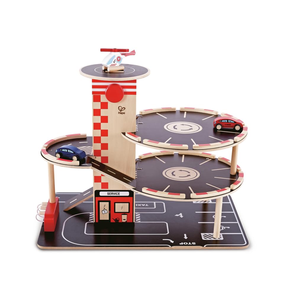 Hape Garage in Legno | Rampa per auto con 4 piani di parcheggio