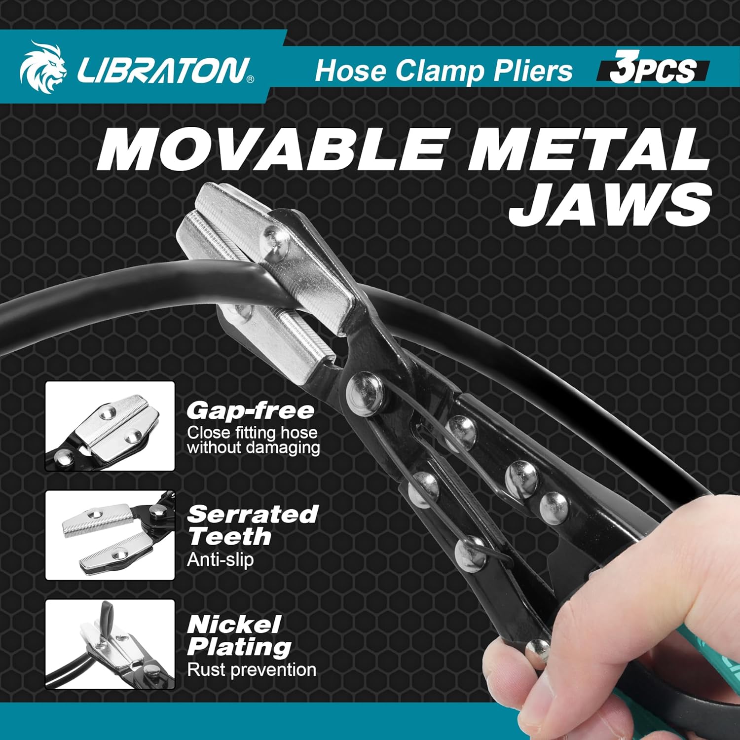 Libraton Pinza Stringitubo a Cricchetto, 3 Pezzi - immagine 4