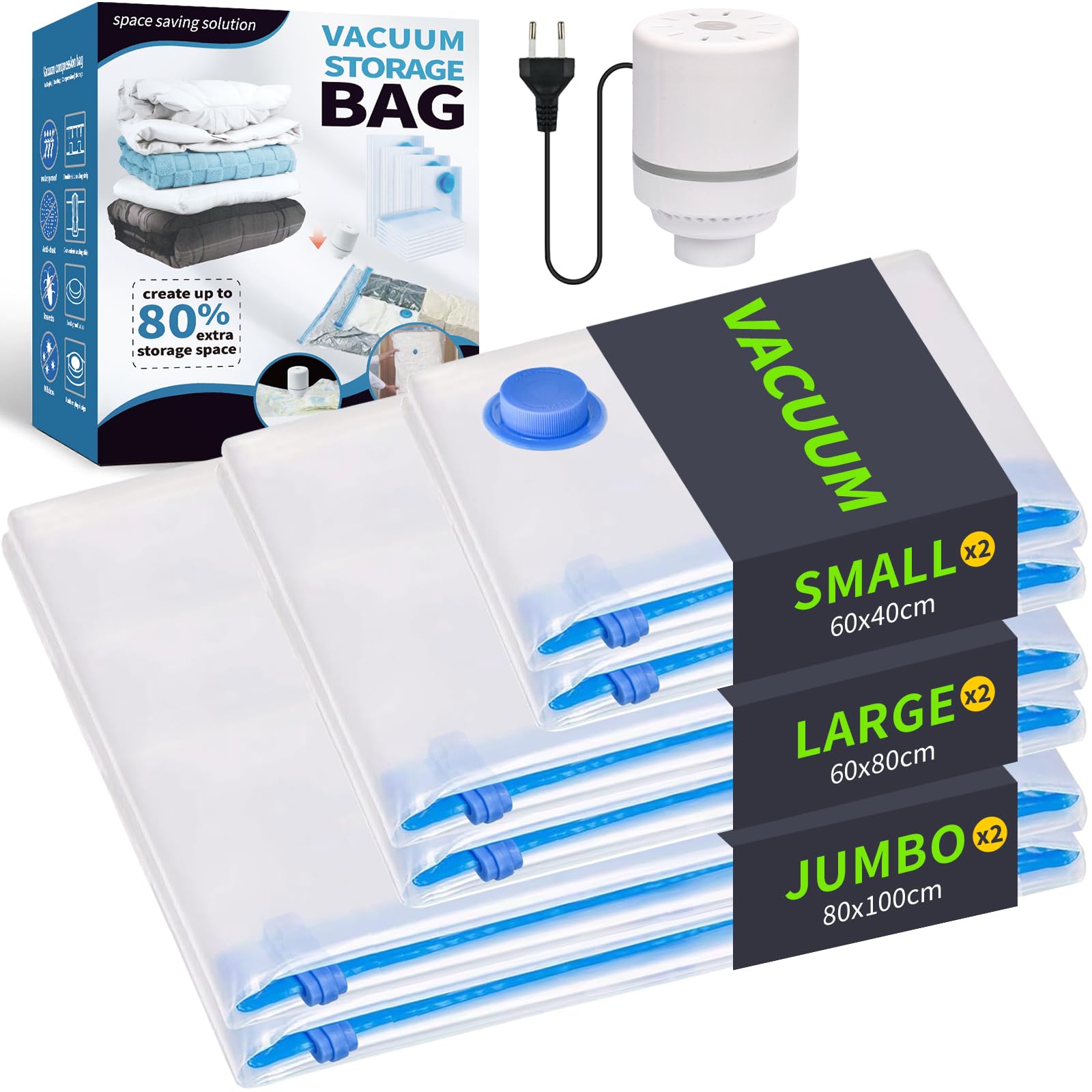 Set 6 Sacchi Sottovuoto con Pompa Elettrica