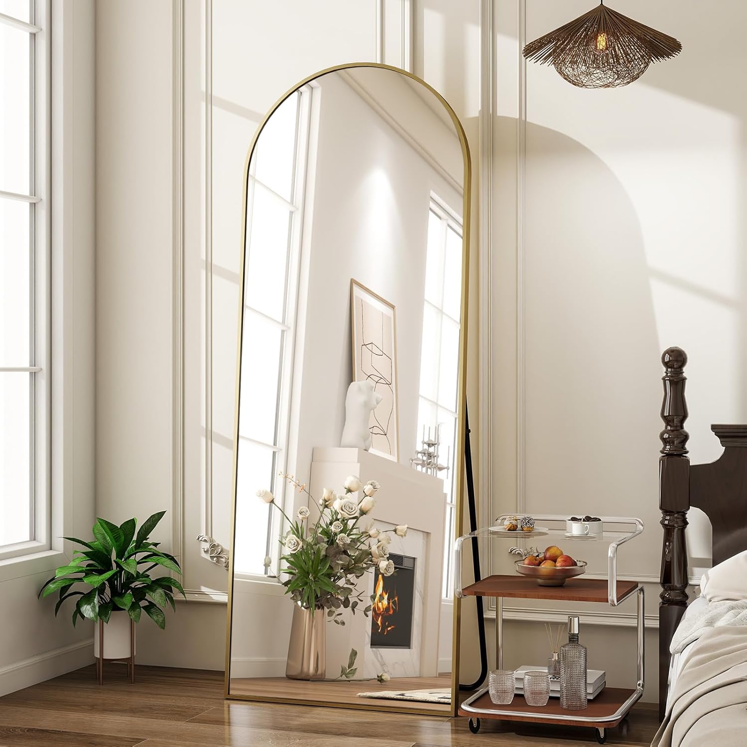 Beautypeak Specchio ad Arco a Figura Intera 142x52cm, Oro - immagine 2