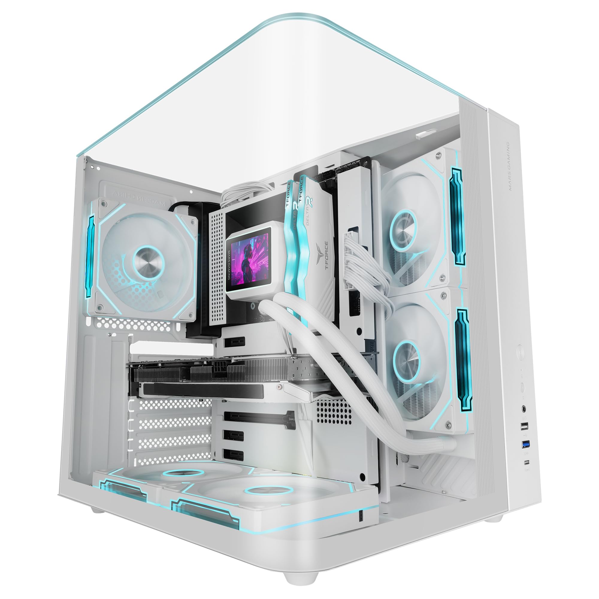 Mars Gaming MC-INFINIOLITE - Case Gaming ATX, Bianco