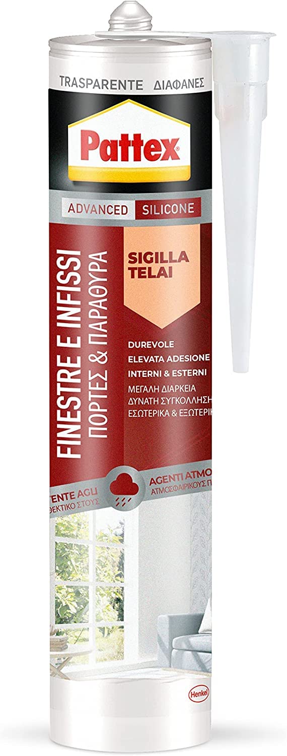 Pattex Silicone Sigillante Finestre&Infissi Trasparente 280 ml