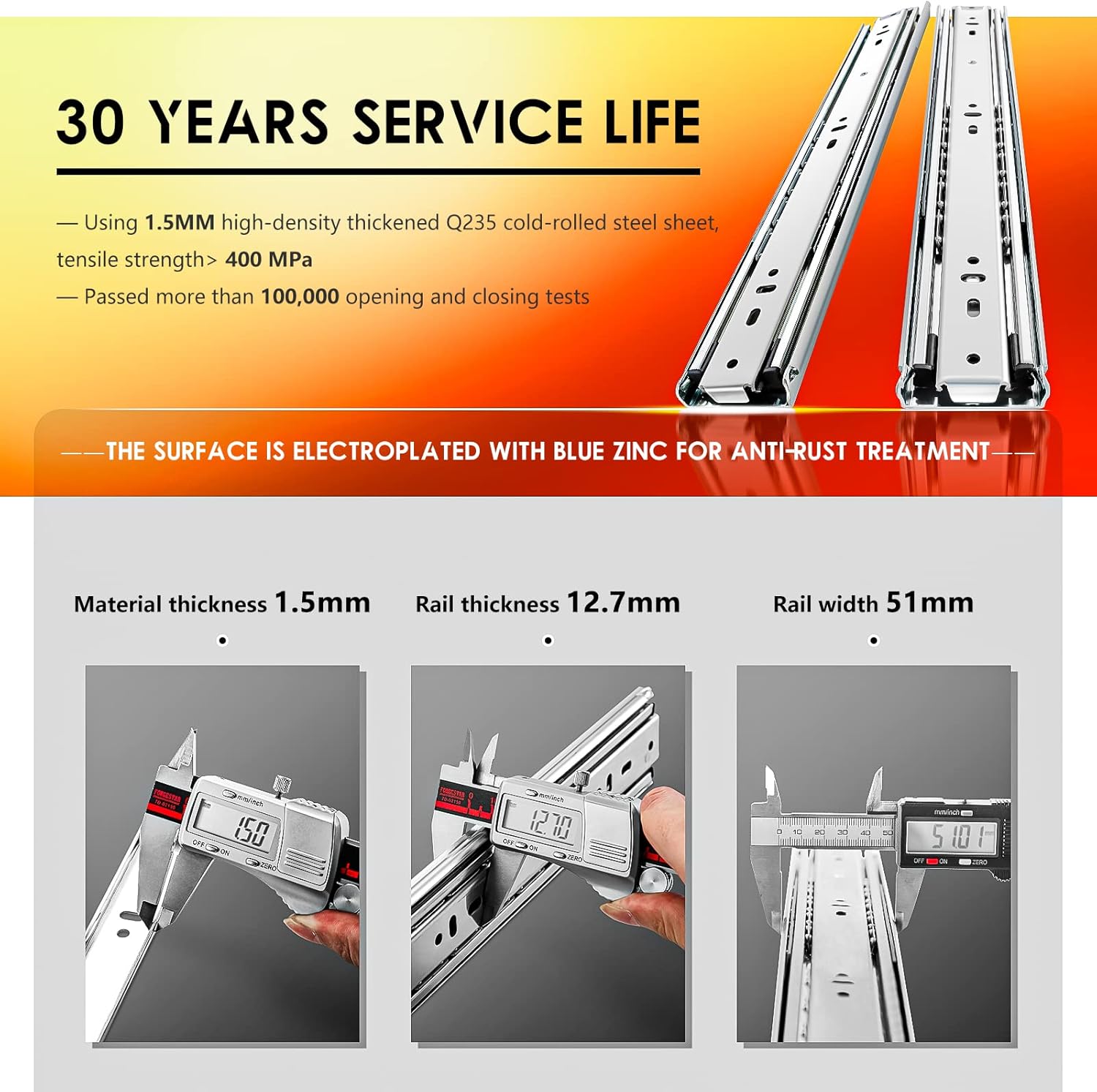 Aolisheng Guide per Cassetti Pesanti Estrazione Totale - immagine 3