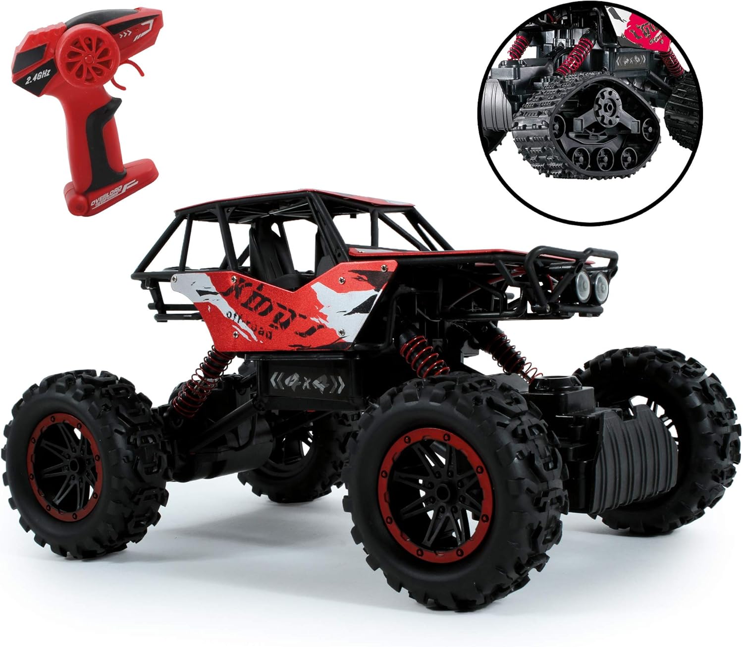 Turbo Challenge Chenille 4X4 Extreme - Auto RC 1/12, Rossa - immagine 2