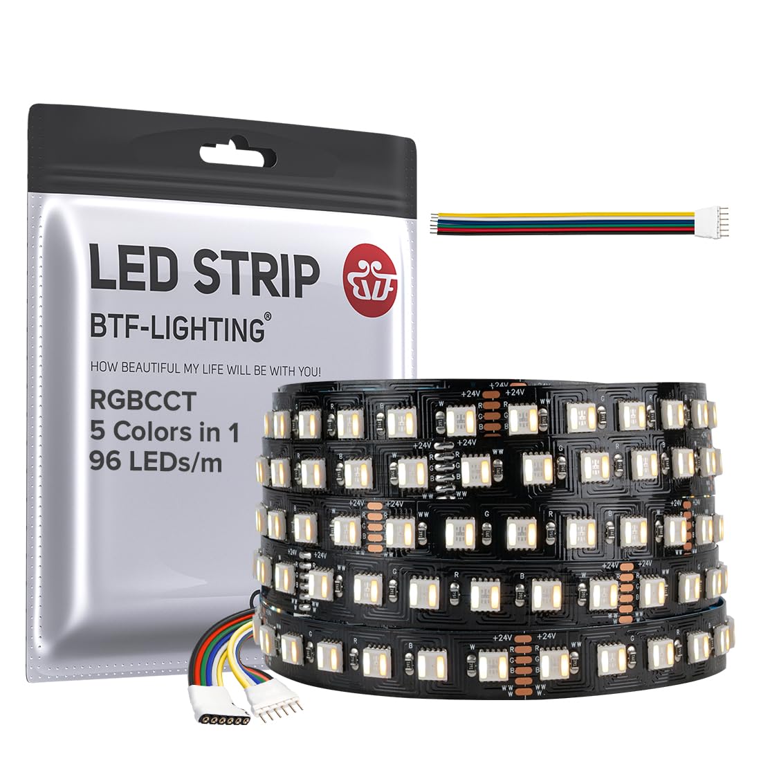 Btf-lighting Striscia LED RGBCCT 5 Colori in 1 (5M)
